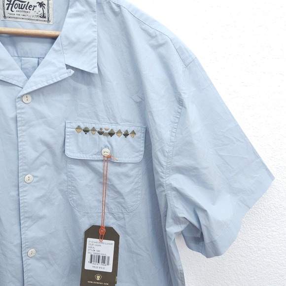 NWT Howler Bros Shores Club Shirt Niagara Mens Blue Button Up Short Sleeve XL - Picture 3 of 12